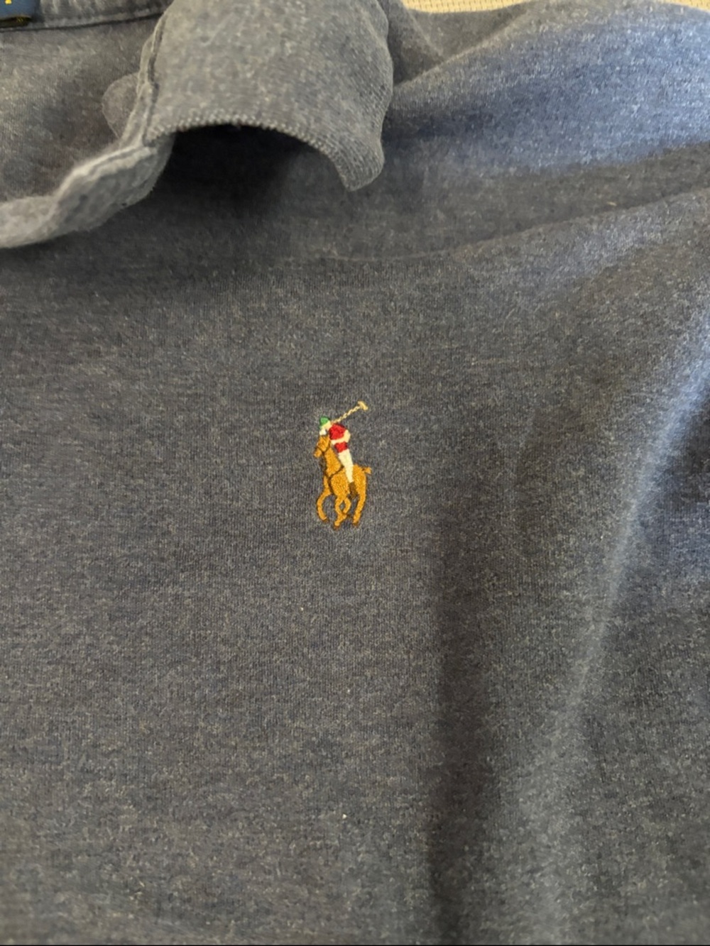 Polo by Ralph Lauren Long-Sleeve Polo in Heather Blue men’s sz M Pima cotton - Picture 3 of 6